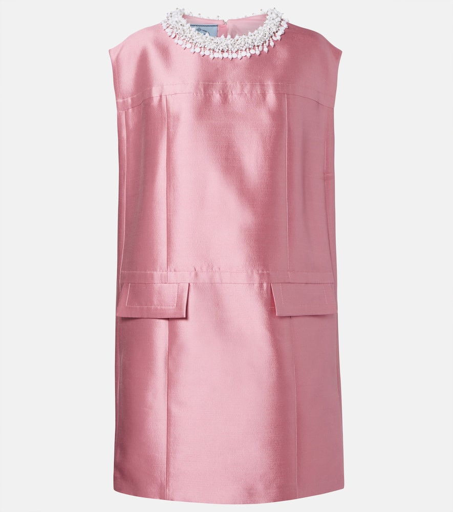 Prada Embellished wool and silk minidress | Mytheresa (US/CA)