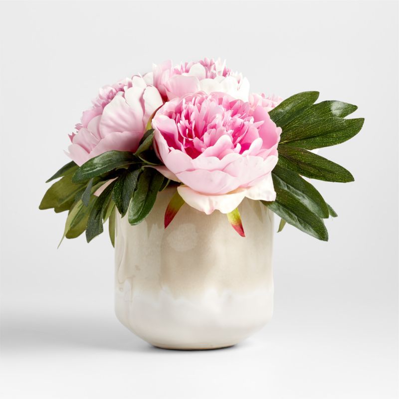Faux Pink Peony Floral Arrangement | Crate & Barrel | Crate & Barrel