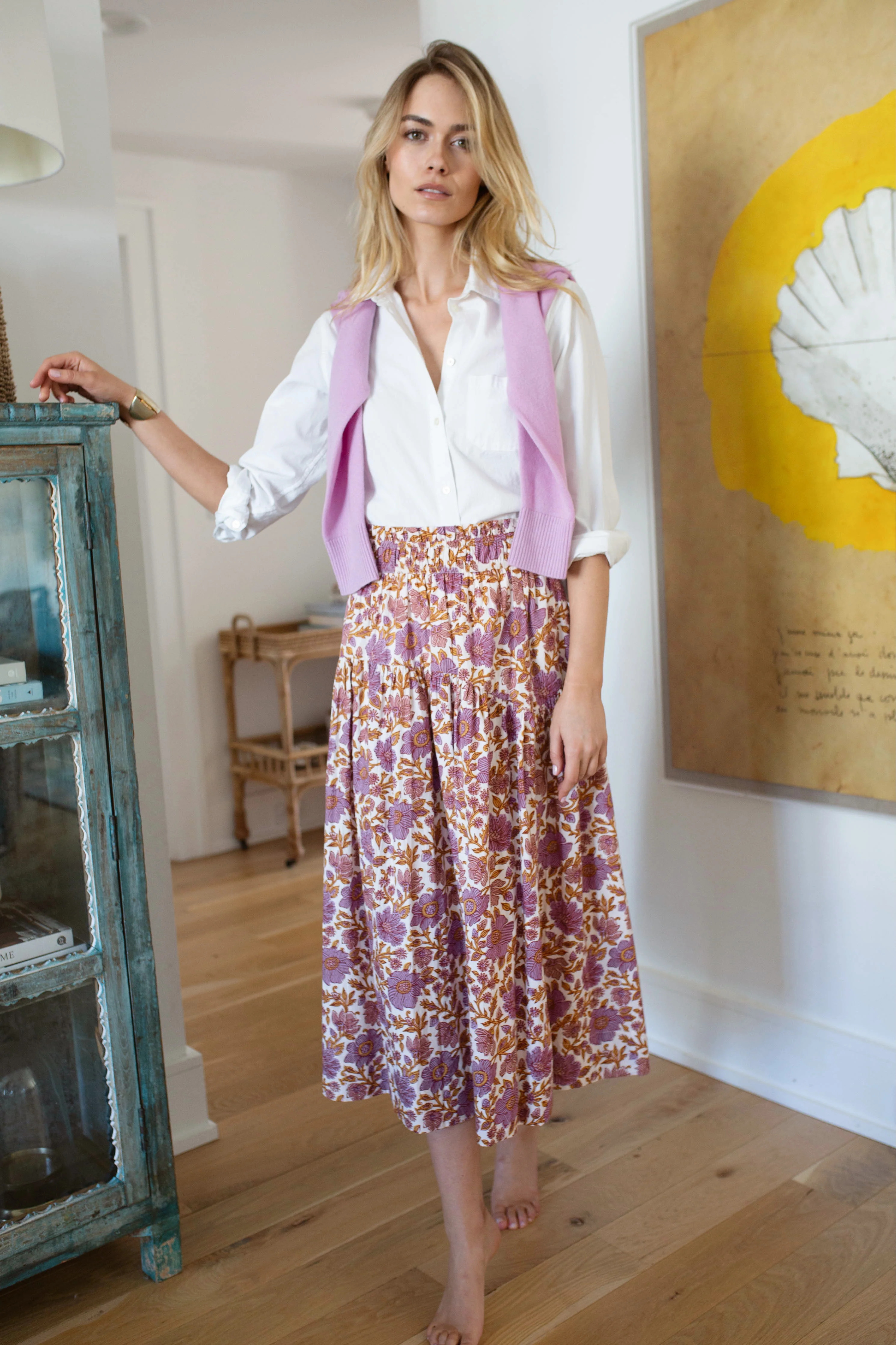 Louisa Skirt - Lilac Orsay Floral | Marea