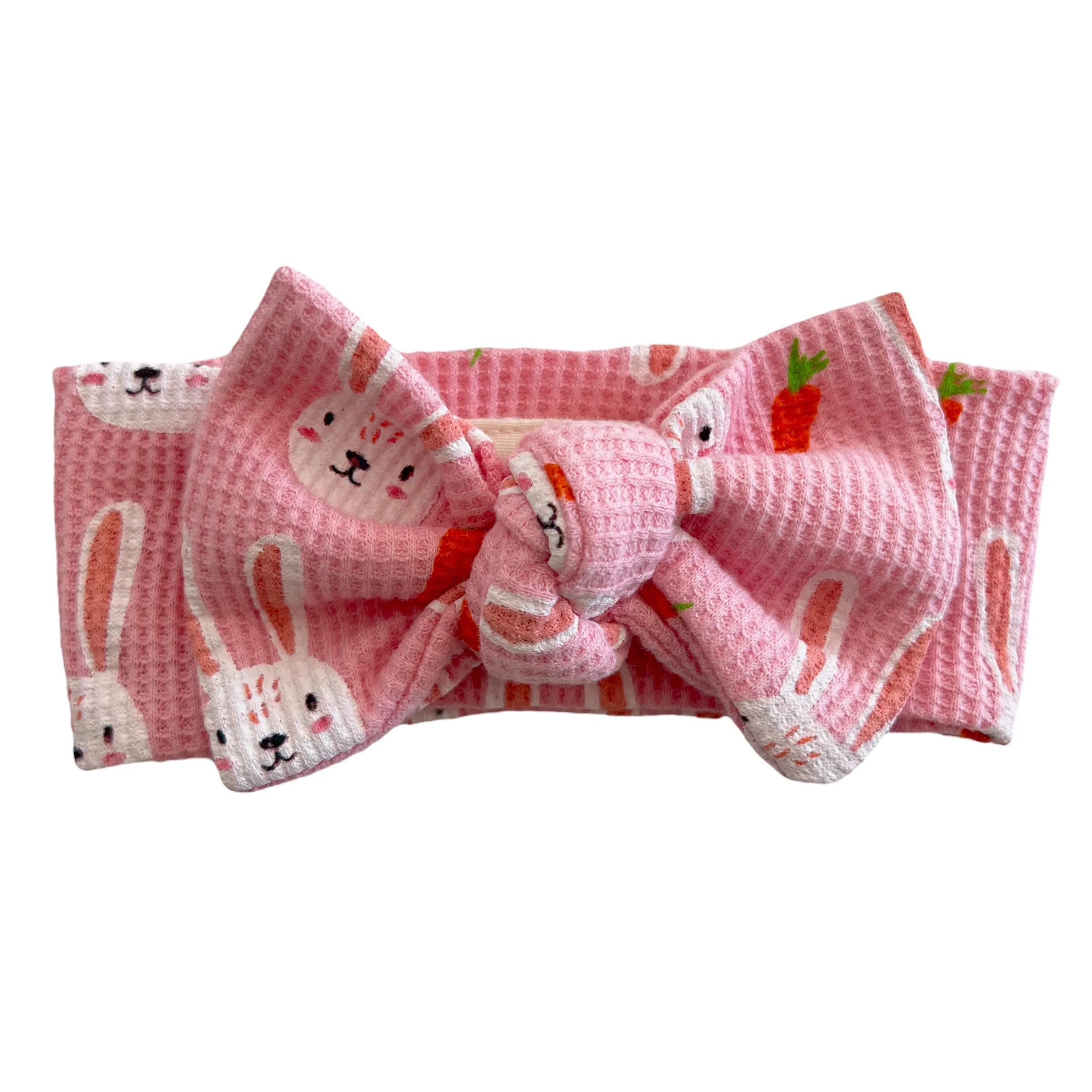 Organic Waffle Knot Bow, Sister Bunny | SpearmintLOVE