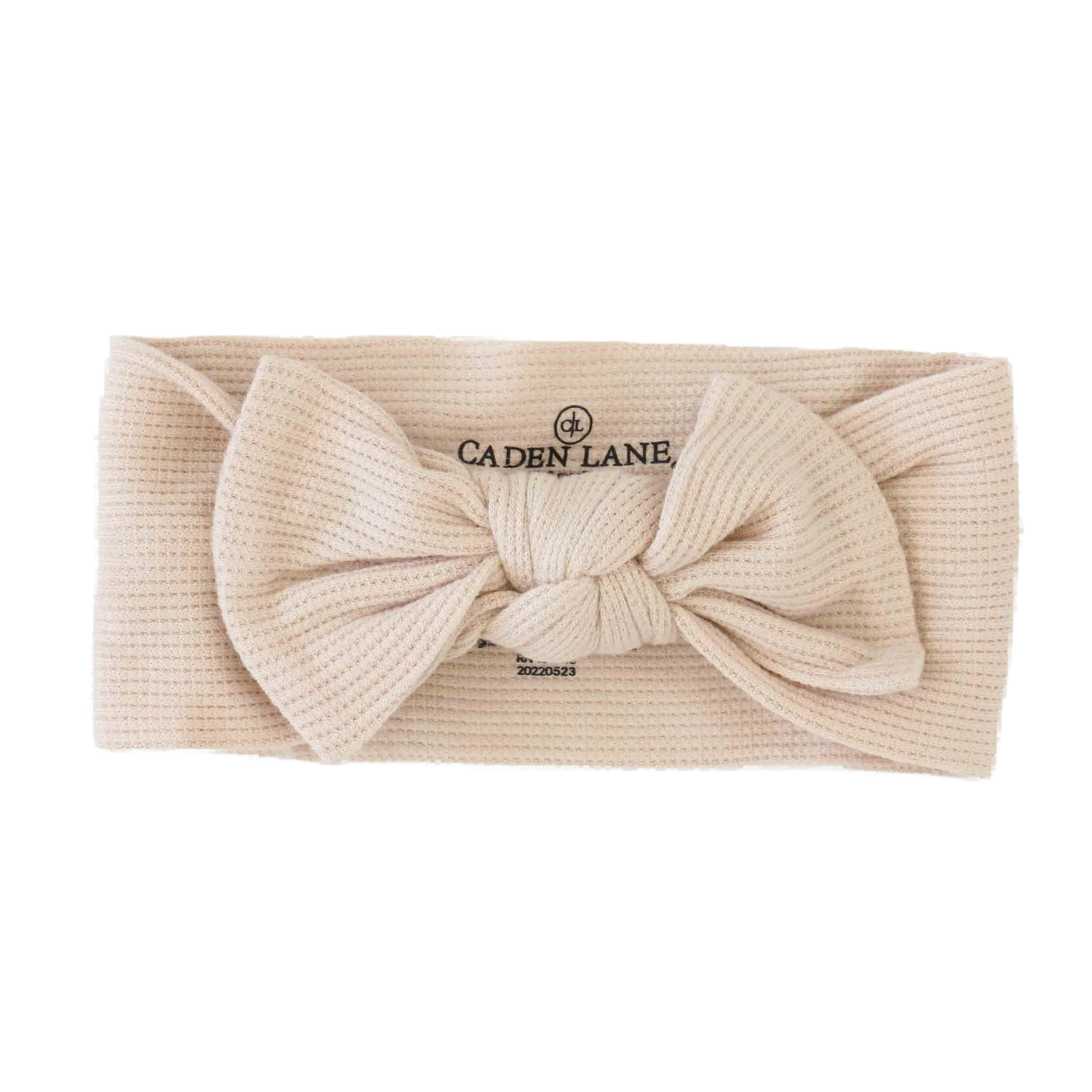 Oatmeal Waffle Bamboo Knit Large Bow Headwrap | Caden Lane
