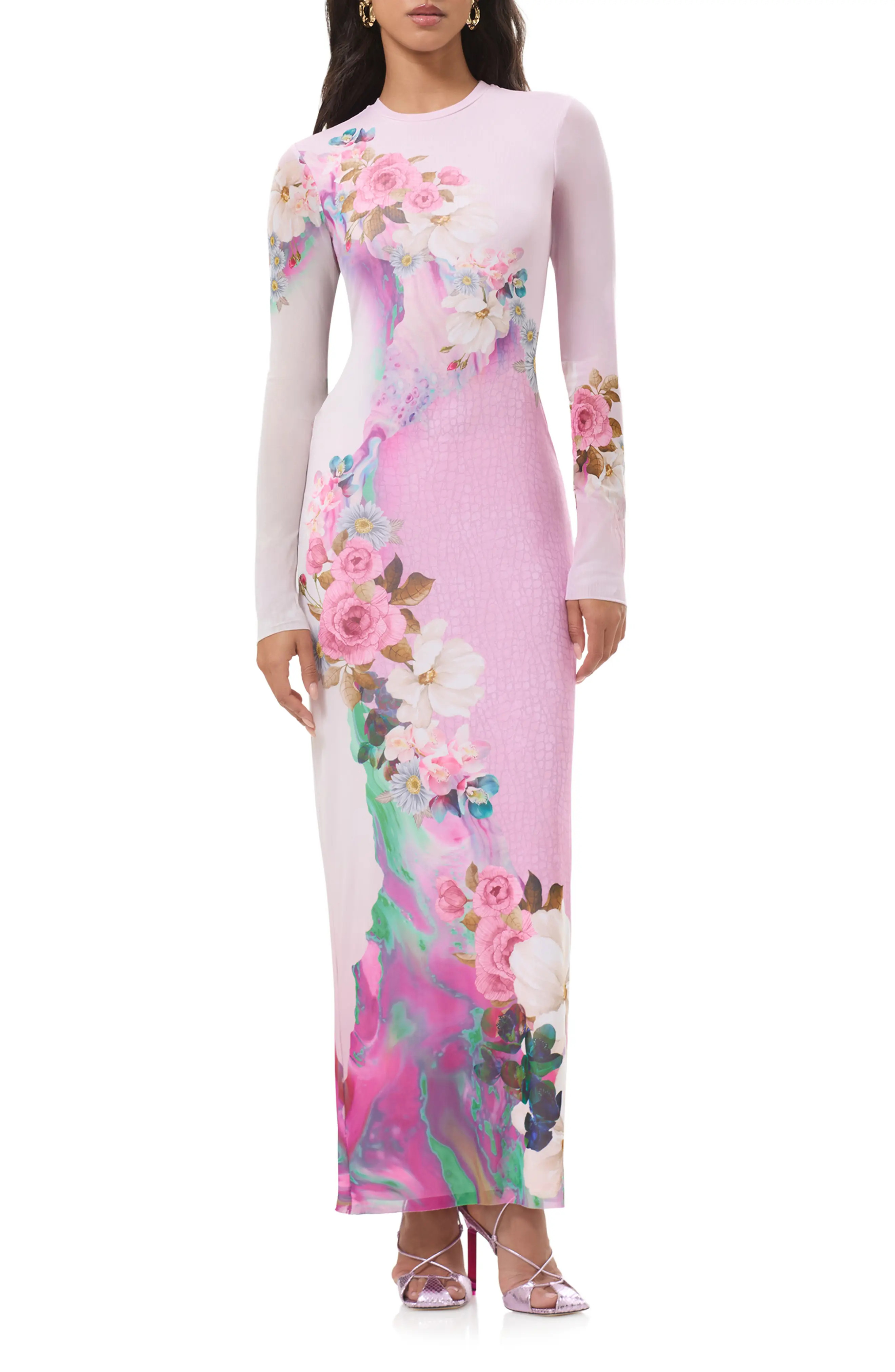 Didi Long Sleeve Mesh Maxi Dress (Women) | Nordstrom | Nordstrom