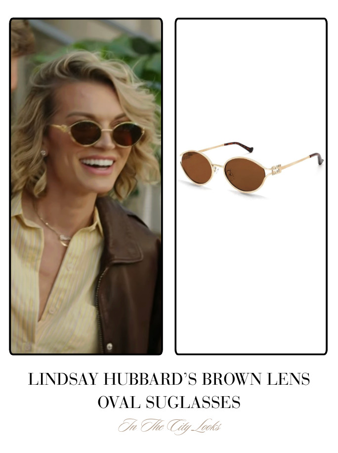 Lindsay Hubbard's Brown Lens Oval Sunglasses 

 