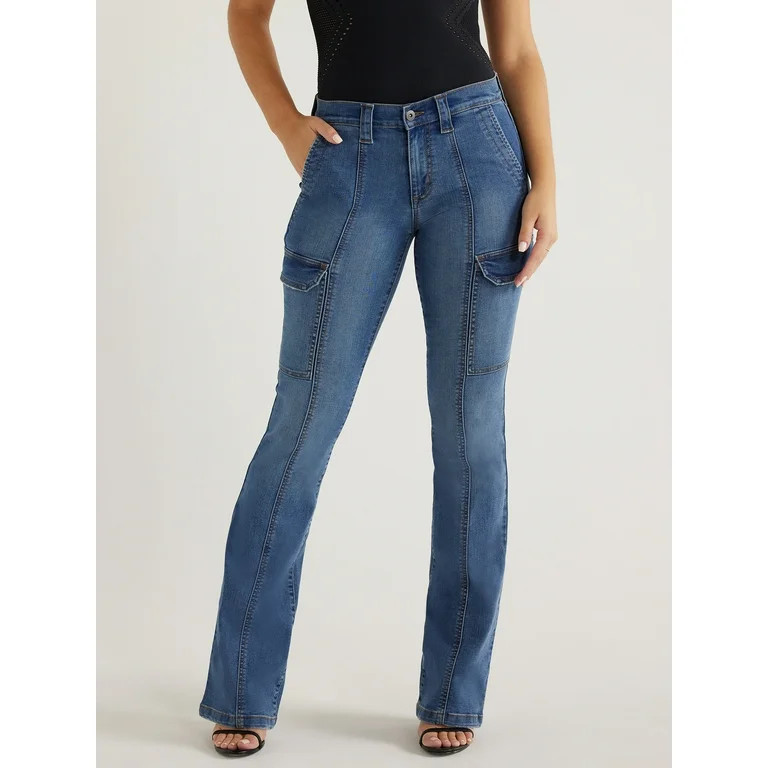 Sofia Jeans Women's Marisol Bootcut Mid Rise Cargo Jeans, 32.5" Inseam | Walmart (US)