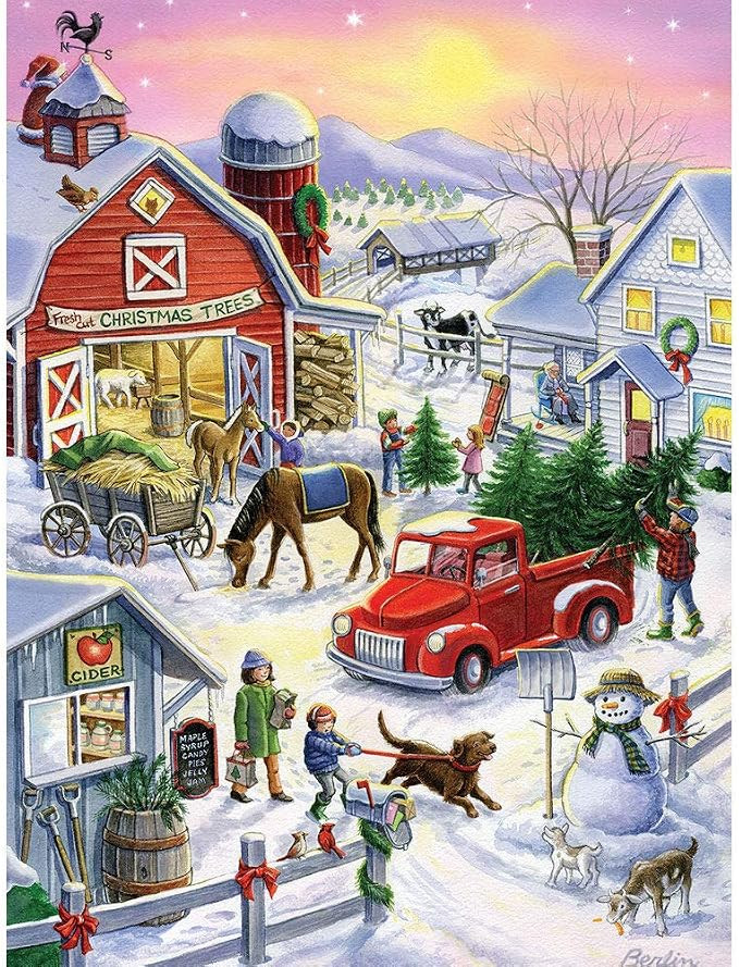 Bits and Pieces - 500 Piece Jigsaw Puzzle for Adults 18" x 24" - Christmas Tree Farm Fun - 500 pc... | Amazon (US)