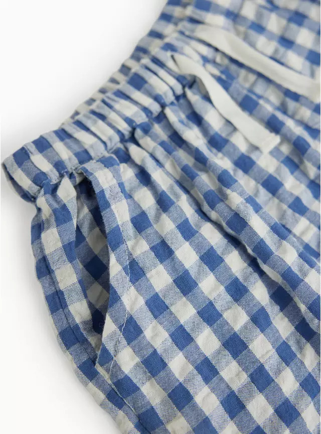 Blue Gingham Woven Trousers 12-18 months | Tu Clothing
