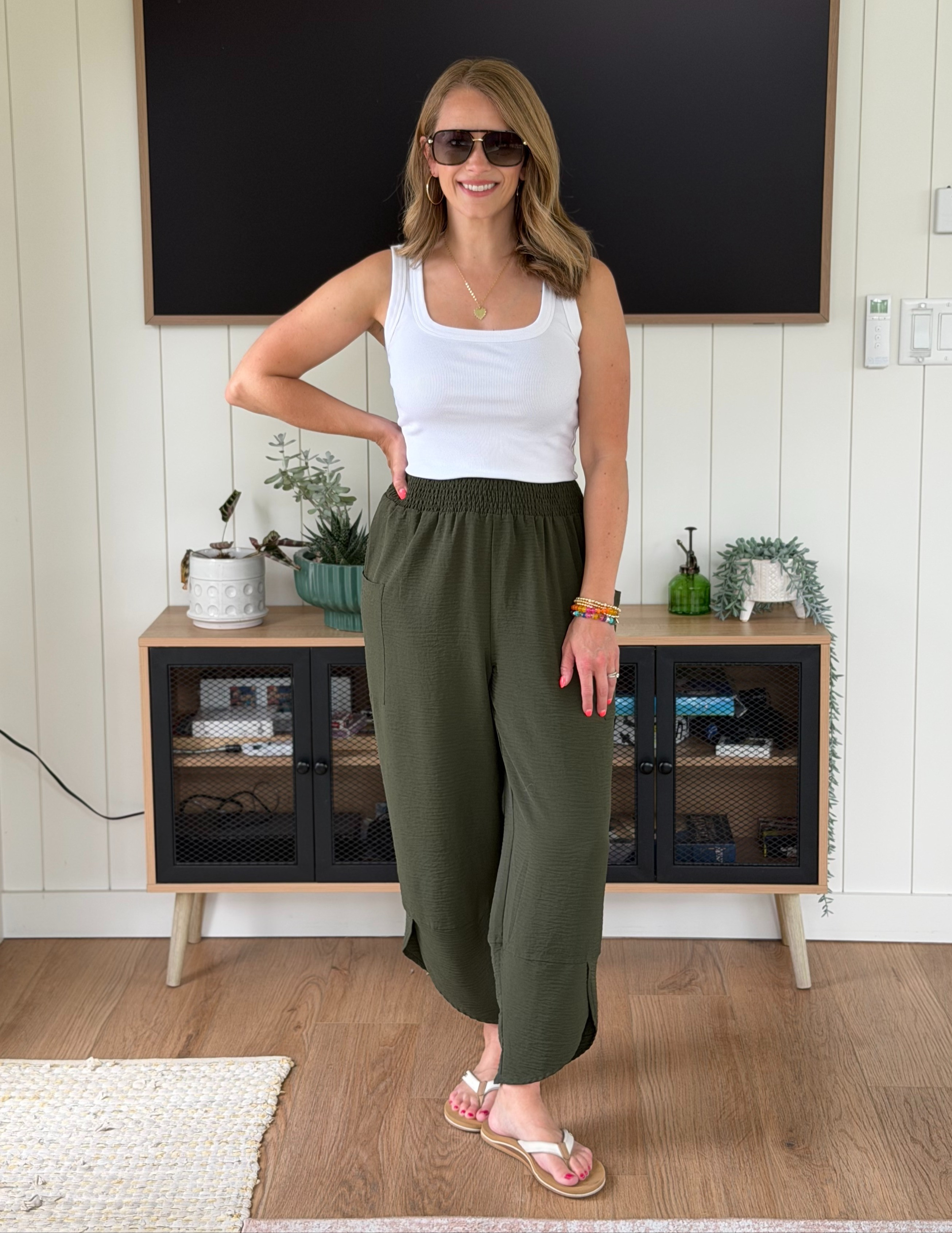 another fabulous pair of lightweight pants for summer. I love the thick waistband and flowy fabric.  

 #LTKSeasonal #LTKOver40 #LTKPetite