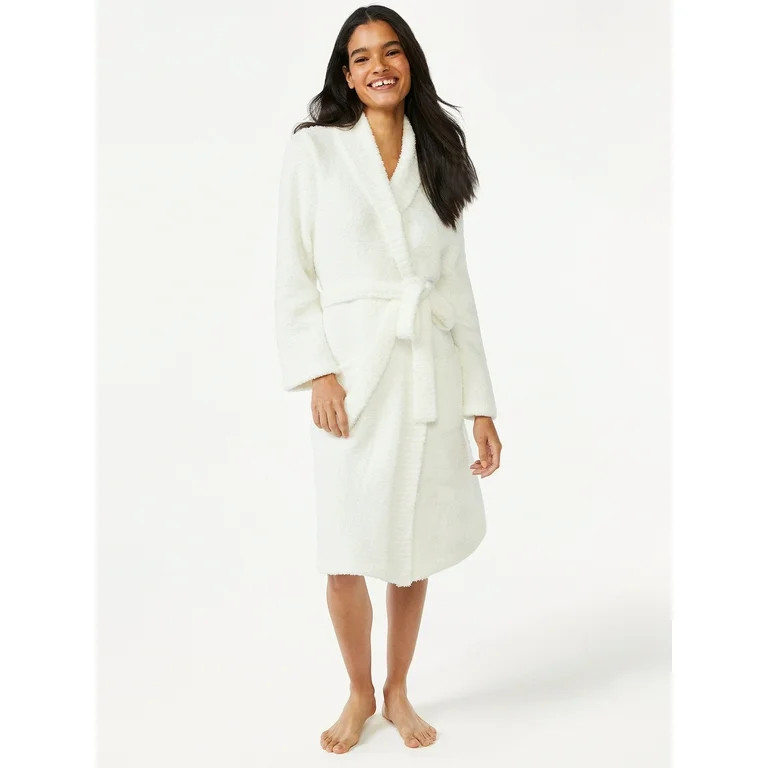 Joyspun Women's Sweater Knit Robe, Sizes up to 3X | Walmart (US)