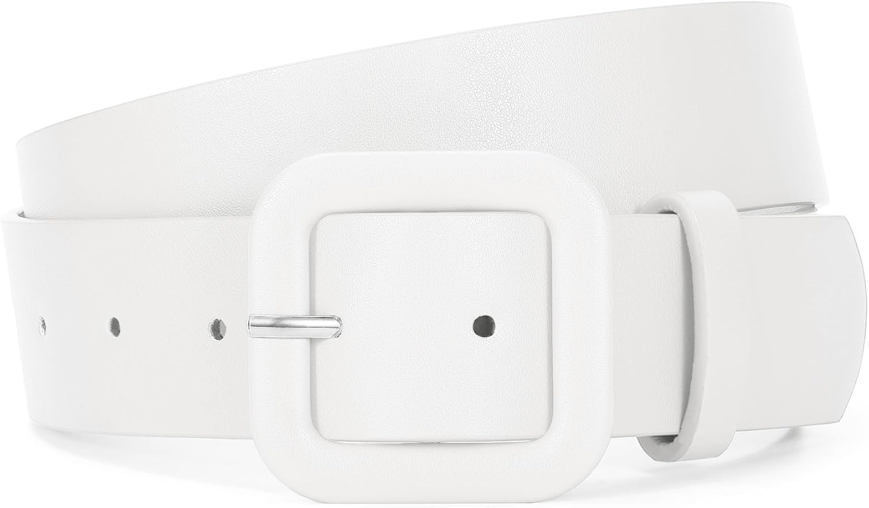 WHIPPY Women Leather Belt Candy Color Fashion Square Buckle Belt Ladies Belt for Jeans Pants Dres... | Amazon (US)