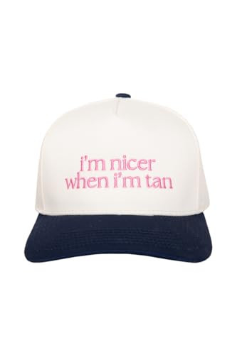 KATYDID I’m Nicer When I’m Tan Vintage Hat - Two-Toned Trucker Hat - Embroidered Vintage Baseball Cap for Women - Snapback | Amazon (US)