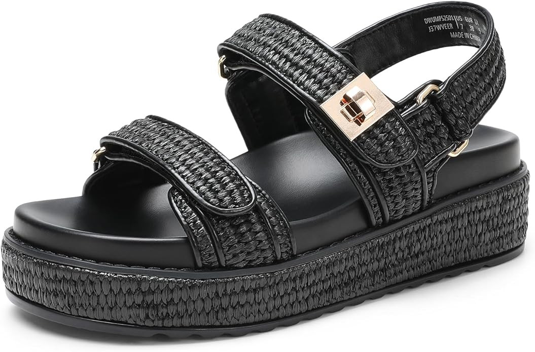 DREAM PAIRS Women's Low Wedge Sandals Comfortable Arch Support Platform Open toe Casual Dressy Fl... | Amazon (US)