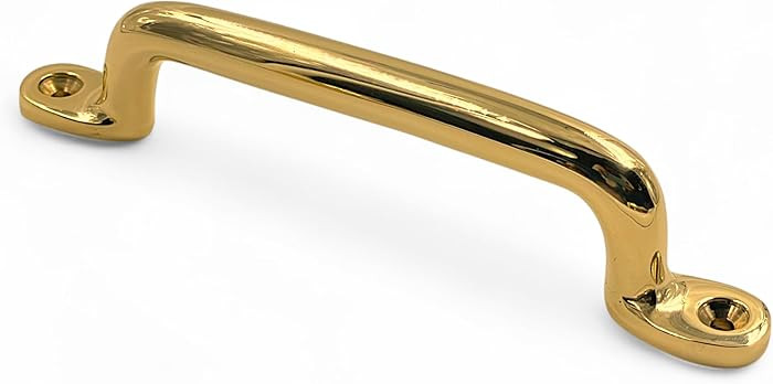 Unlacquered Solid Brass Cabinet Handle | Handmade & Solid Brass | Heavy Duty | Modern Serene Styl... | Amazon (US)