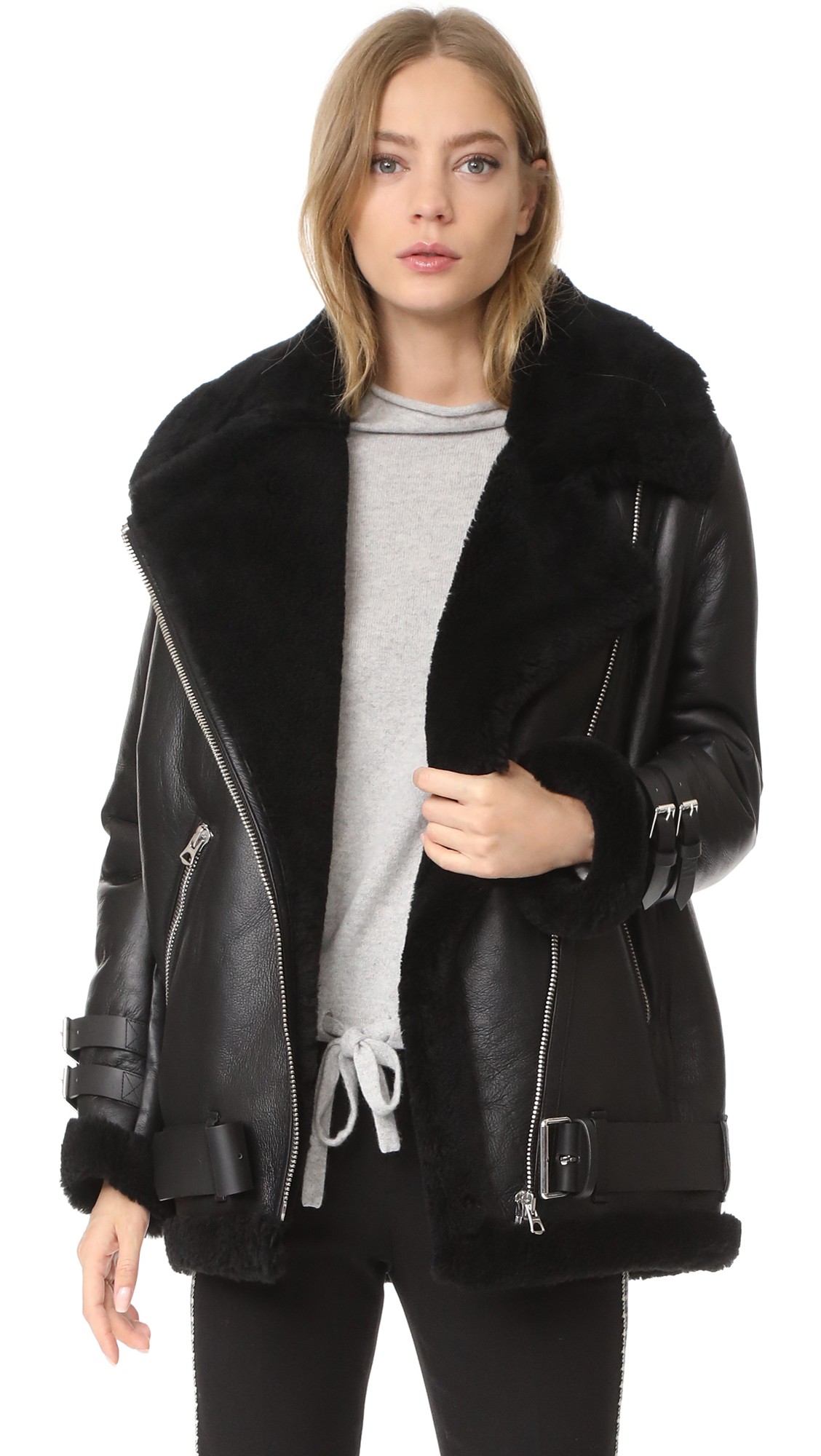 Acne Studios Velocite Shearling Moto Jacket | Shopbop