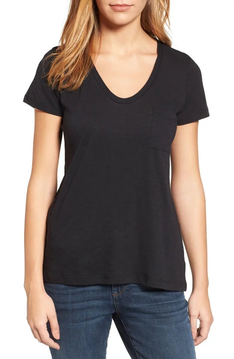 Rounded V-Neck T-Shirt | Nordstrom