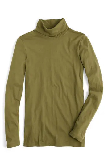 Women's J.crew Tissue Turtleneck Tee, Size Large - Green | Nordstrom