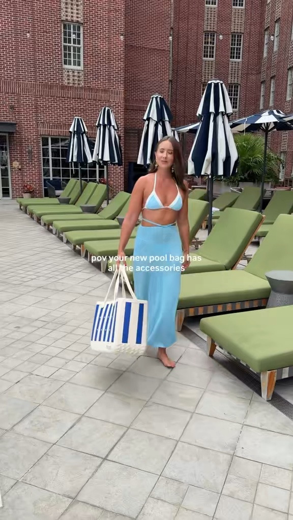 Pool ootd f. My favorite Bogg Bag! I love the blue and white stripes (and my bag literally holds everything)🤌🏻✨

#LTKSeasonal #LTKSwim #LTKTravel