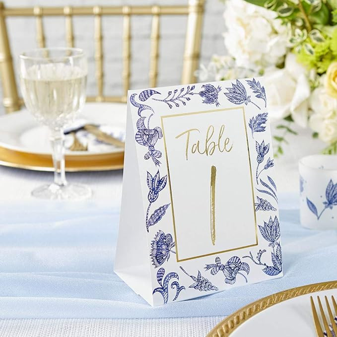 Kate Aspen Blue Willow, One Size, Wedding Table Numbers (1-25) | Amazon (US)