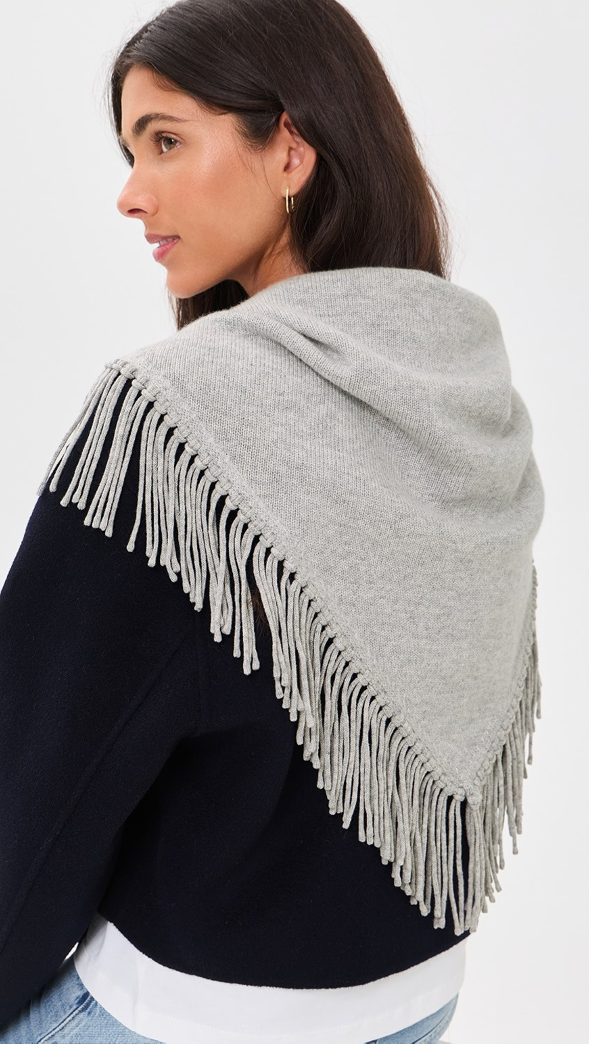 TWP Fringe Triangle Cashmere Scarf Blue Nights One Size | Shopbop
