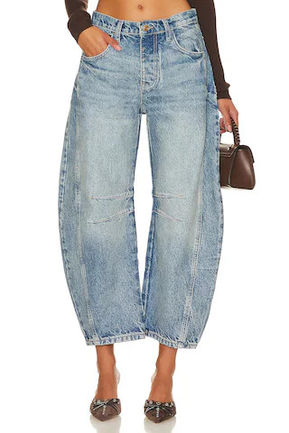 Free People x We The Free Good Luck Mid Rise Barrel in Ultra Light Beam from Revolve.com | Revolve Clothing (Global)