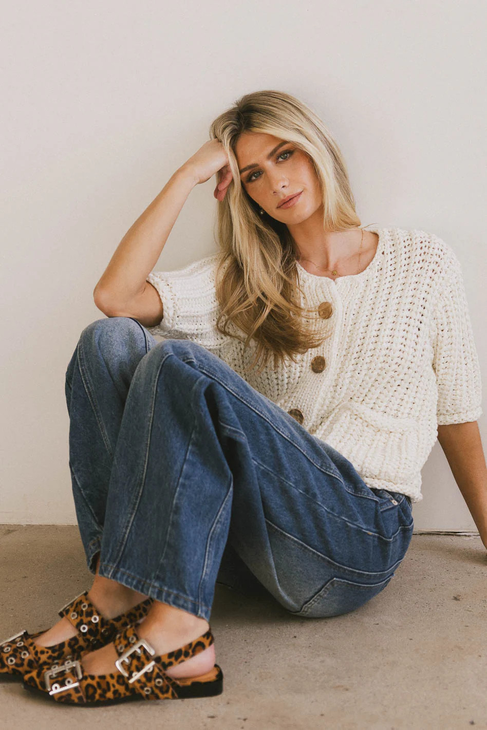 Brenda Knit Cardigan in Ivory | Böhme US