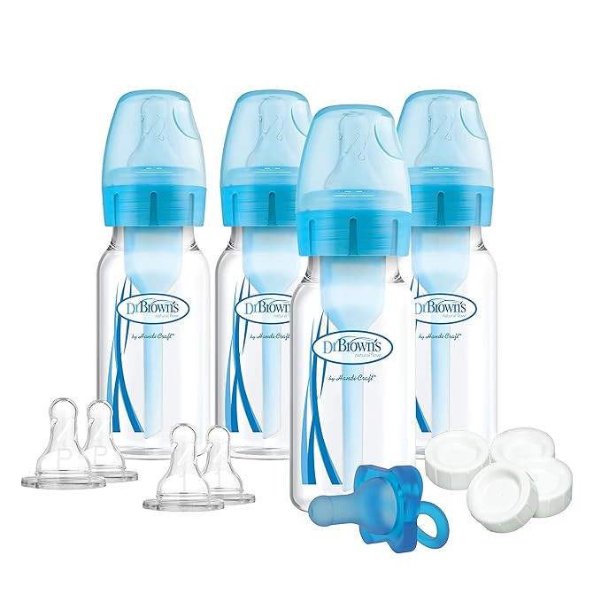 Dr. Brown's Options+ Slow Flow Bottle Set for Breastfed Baby, 4 Ounce, Blue | Amazon (US)