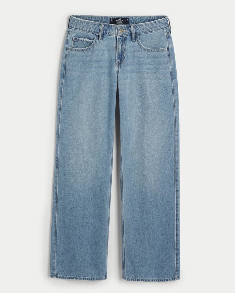 Low-Rise Light Wash Baggy Jeans | Hollister (US)