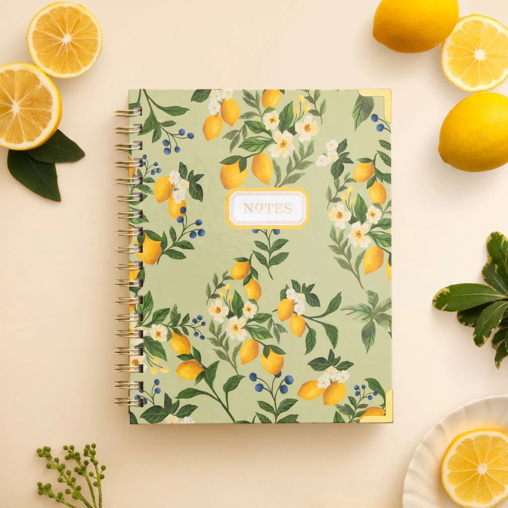 Lined Notebook: Lemon Floral Sage | Day Designer