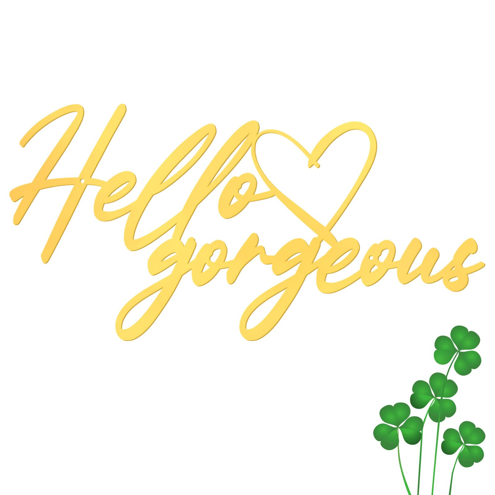 Hello Gorgeous Wall Decor Metal Hello Gorgeous Sign Rustic Home Wall Decor Sign for Farmhouse Liv... | Amazon (US)