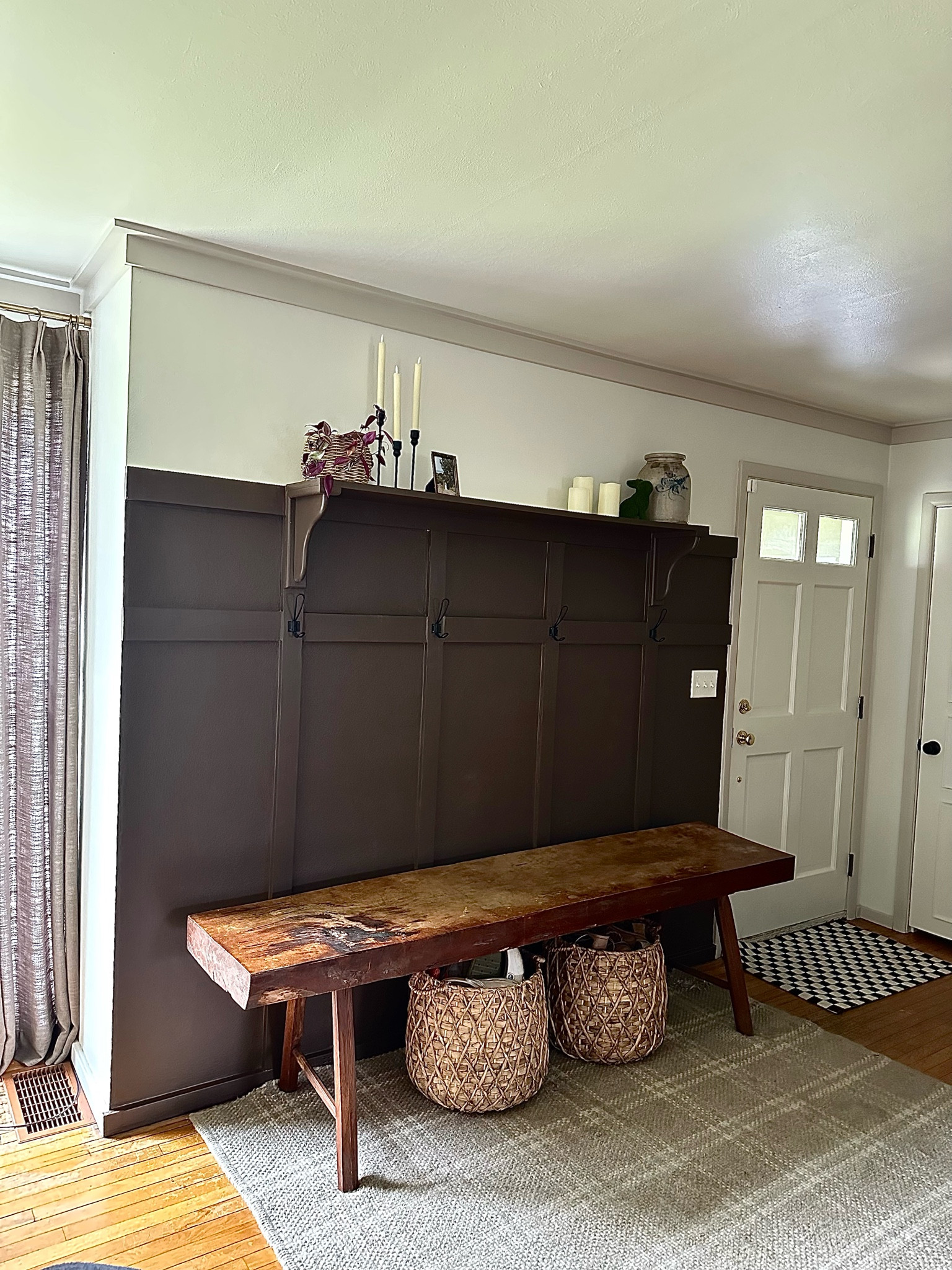 Moody board and batten wall with hooks🫶🏼

#LTKhome #LTKfindsunder50 #LTKfindsunder100