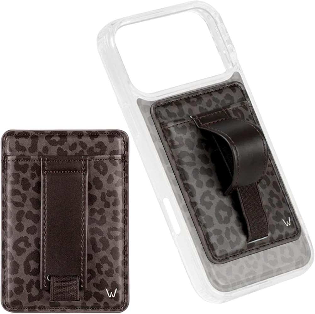 Walli Compatible Magnetic Phone Wallet for iPhone - Slim Card Holder with Kickstand & Finger Stra... | Amazon (US)