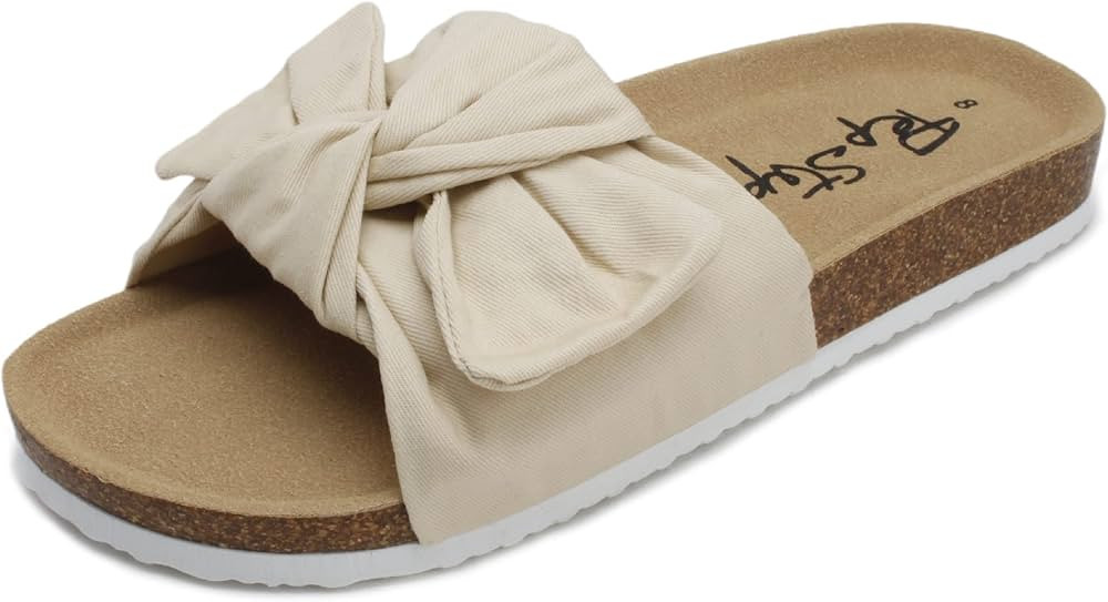 Slide Sandals for Women or Ladies Dressy Summer Casual, Cute Bow Tie Knot On Top Strap, Comfy Sli... | Amazon (US)