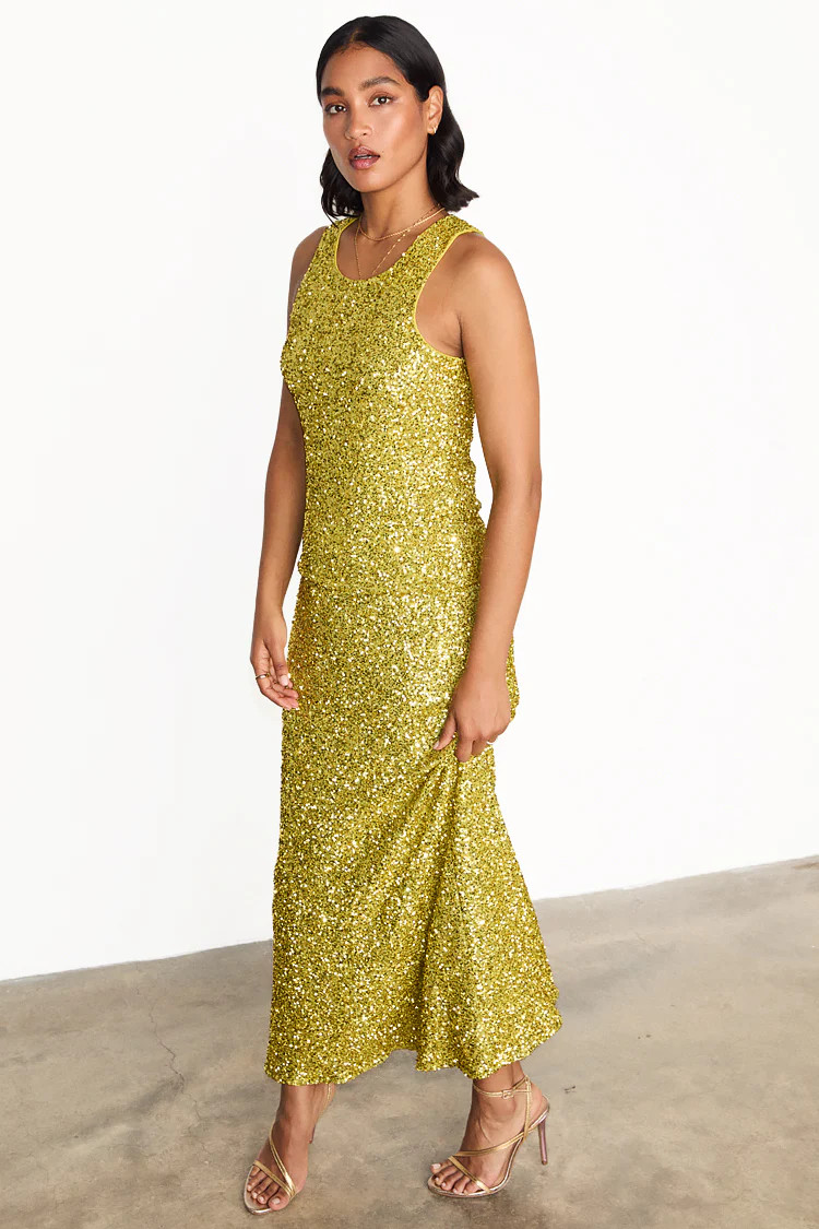 Lime Sequin Tank Top | Never Fully Dressed (UK & IE)