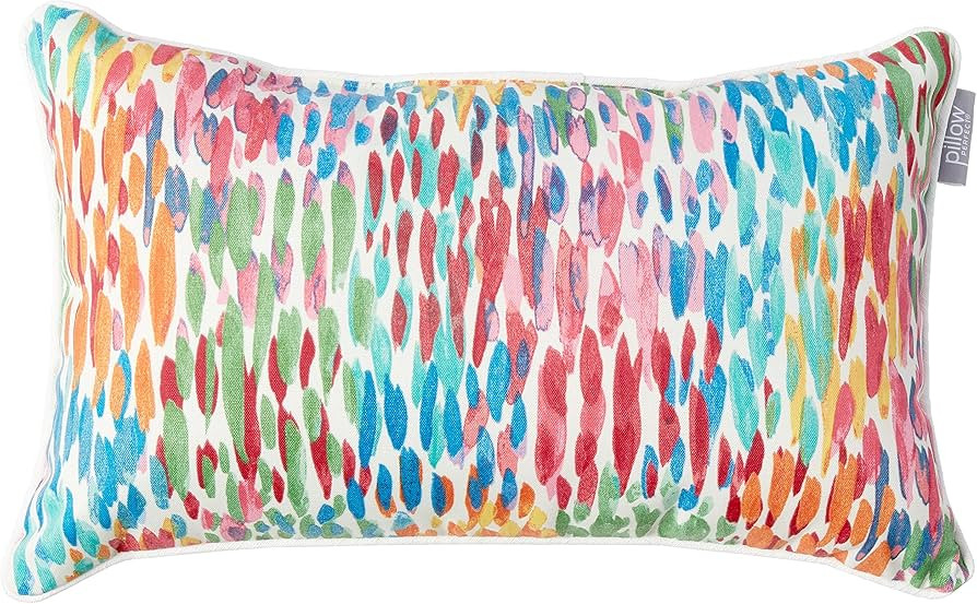 Pillow Perfect Outdoor | Indoor Make It Rain Zinnia Rectangular Throw Pillow (Set of 2), Blue | Amazon (US)