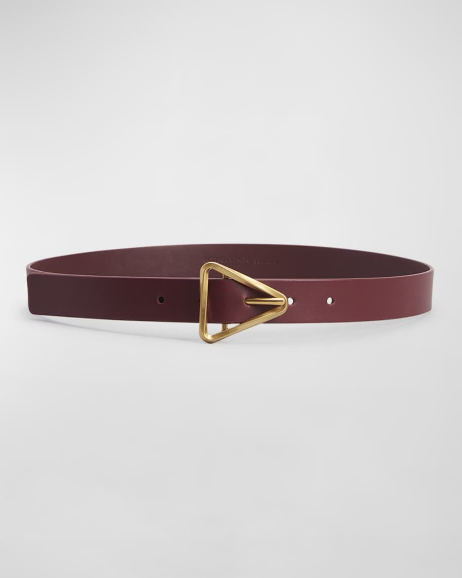 Bottega Veneta Twisted Triangle Napa Buckle Belt | Neiman Marcus