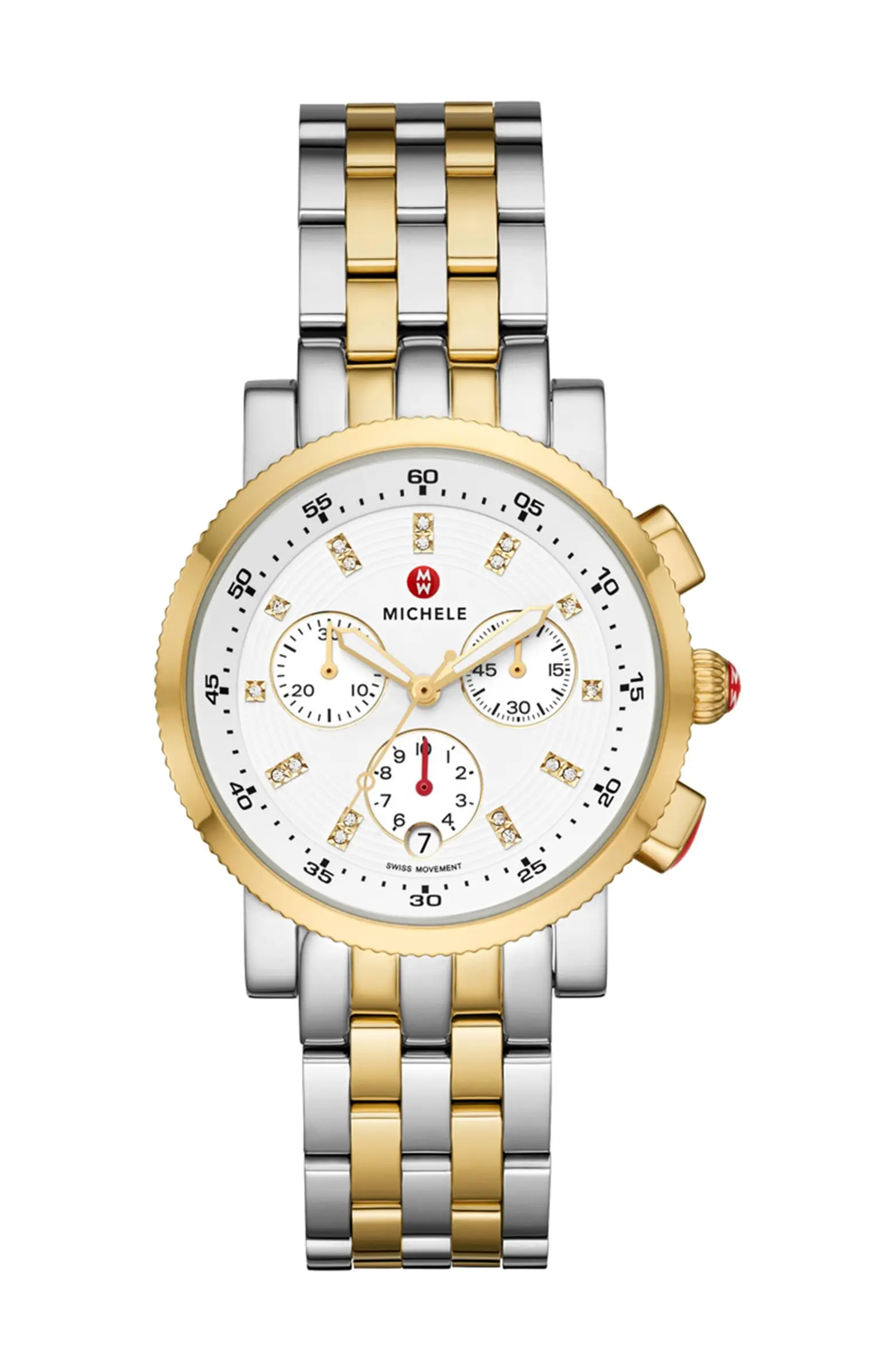 MICHELE Women's Diamond Accent Two-Tone Sport Sail Watch, 38mm - 0.06ctw | Nordstromrack | Nordstrom Rack
