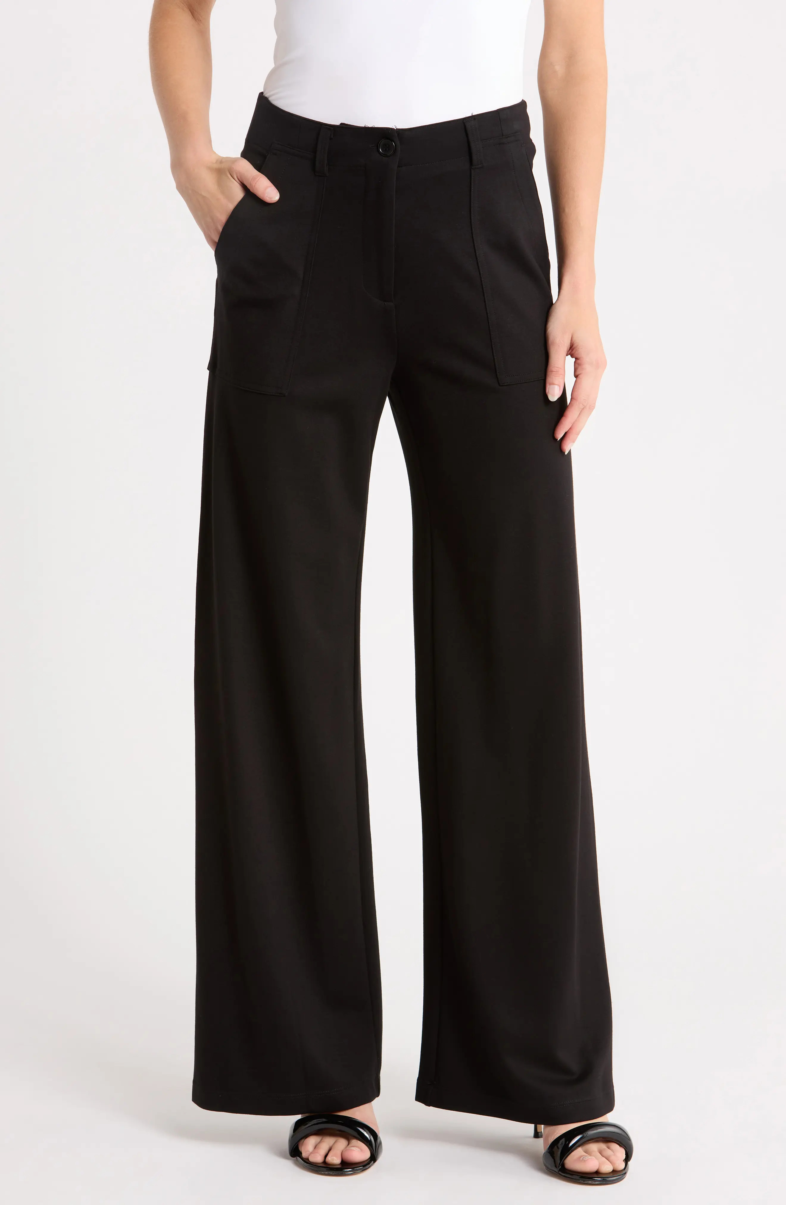 MAX STUDIO Ponte High Waist Straight Leg Pants in Camel-Camel at Nordstrom Rack, Size Small Regular | Nordstrom Rack