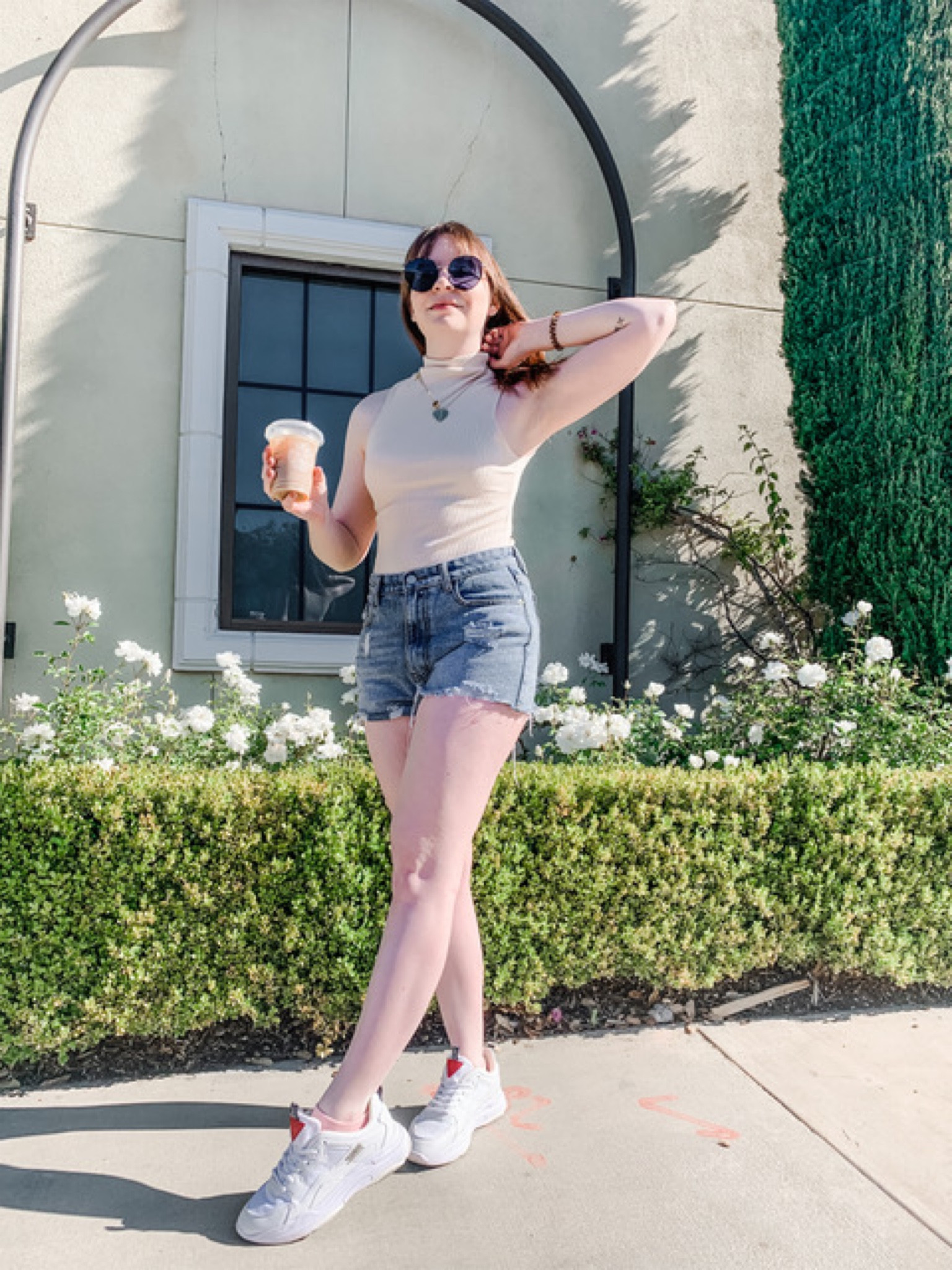 Cream bodysuit
Tank top bodysuit
Dad sneakers
White sneakers
Denim shorts
Neutral style
Casual outfit 
Affordable fashion finds 

#LTKunder100 #LTKshoecrush #LTKstyletip