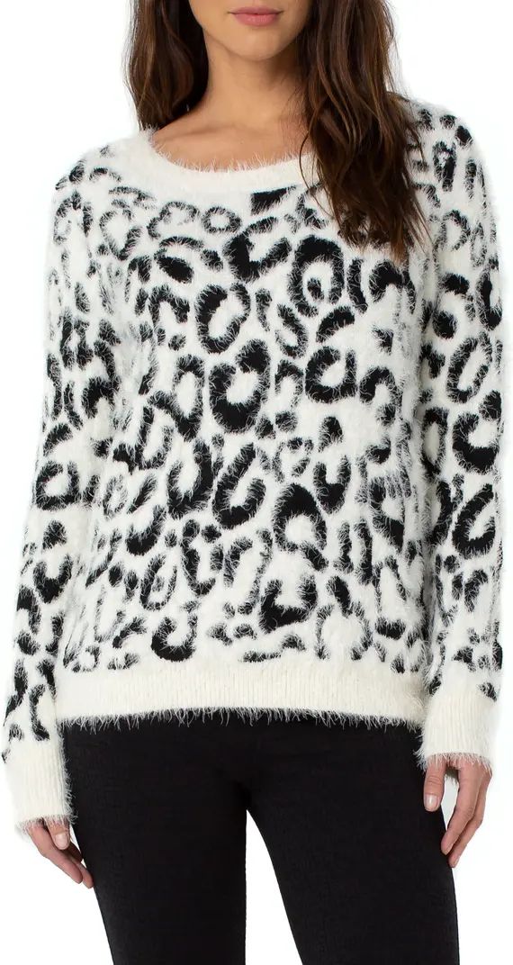 Liverpool Los Angeles Leopard Jaquard Crewneck Sweater | Nordstrom | Nordstrom