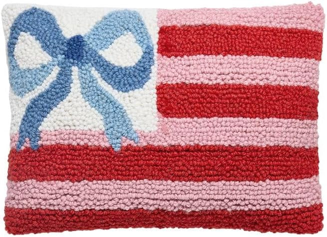 Peking Handicraft Bow Flag Hook Pillow, 8 X 12-Inch, Multicolor | Amazon (US)