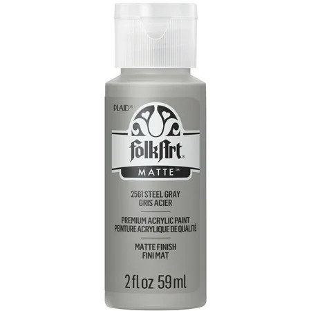 FolkArt Acrylic Craft Paint, Matte Finish, Steel Gray, 2 fl oz | Walmart (US)