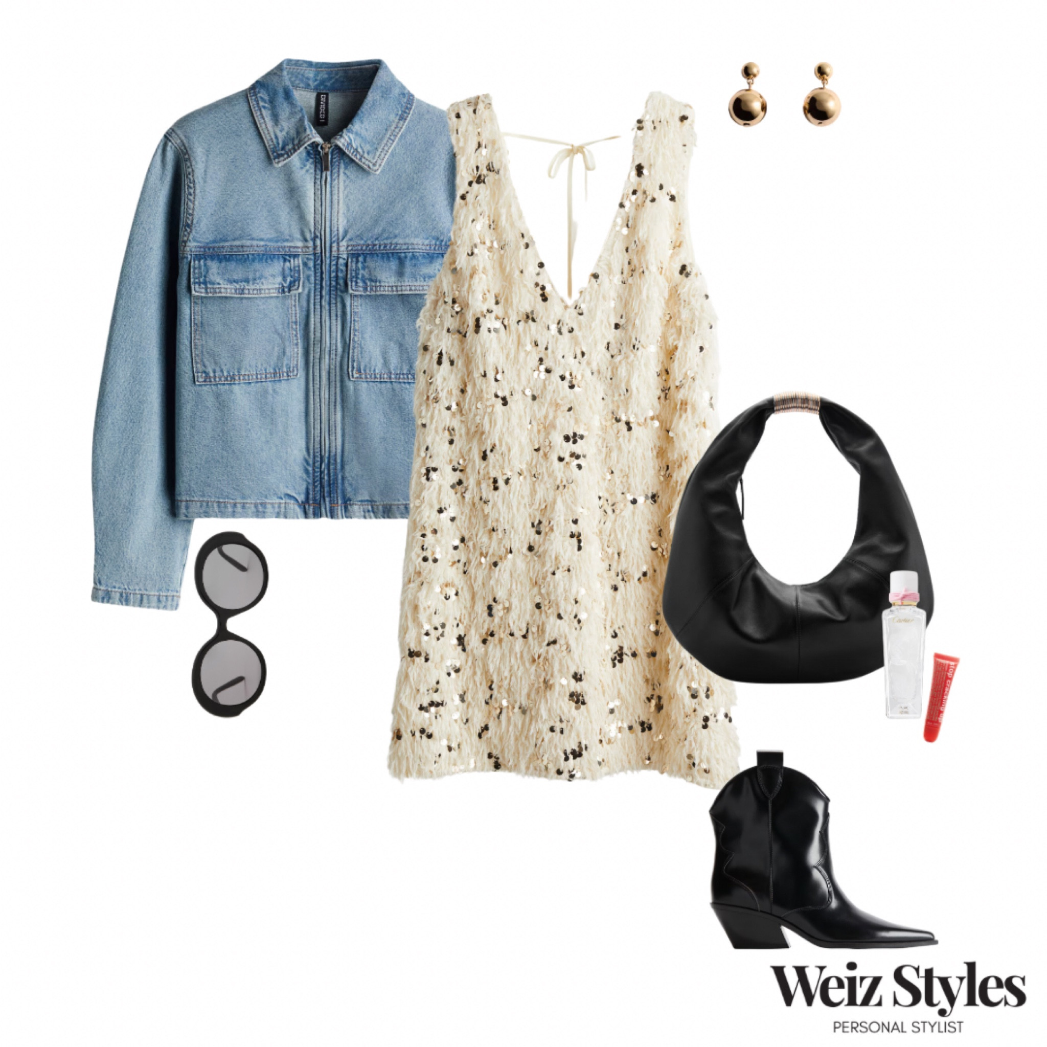 Looking for a festival inspired look? I’ve got you covered! This fabulous mini dress paired with cowboy boots and a denim jacket is a super fun look that will leave you ready to party ✨💃🏻

Head to www.weizstyles.com to find out how I can help you on your style journey 💃🏻

Louise x

Personal stylist, styling, ootd, neutral aesthetic, London, Weiz styles, shopping, outfit of the day, uk, confident, handbag, bag, perfume, fragrance, lipstick, lip, elevate you style, feel good, flat lay, shopping, high street, designer, ltk, party dress, embellished, sparkle, sequins, fun, style, festival, mini dresses, casual chic, party time, partying, denim jacket, sunglasses, cool, gold earrings, mango, H&M, cowboy boots, boot, black, bag, net a porter, elevate, lip balm, lip gloss, feminine, womenswear, celebrate, bank holiday, weekend, girly, fabulous 

#LTKuk #LTKsummer #LTKstyletip