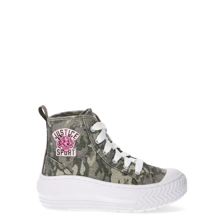 Justice Little Girl & Big Girl High Top Sneakers - Walmart.com | Walmart (US)