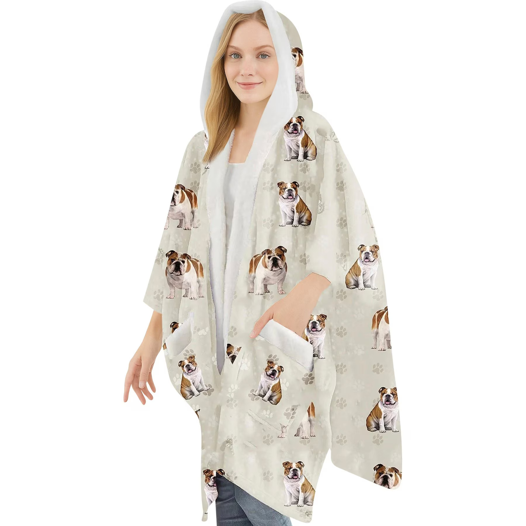 E&S PETS Bulldog Snugg Wrap Blanket Hoodie | Chewy