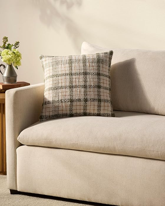 Loloi Chris Loves Julia Walter Collection, Green/Ivory, 18'' x 18'' Pillow | Amazon (US)