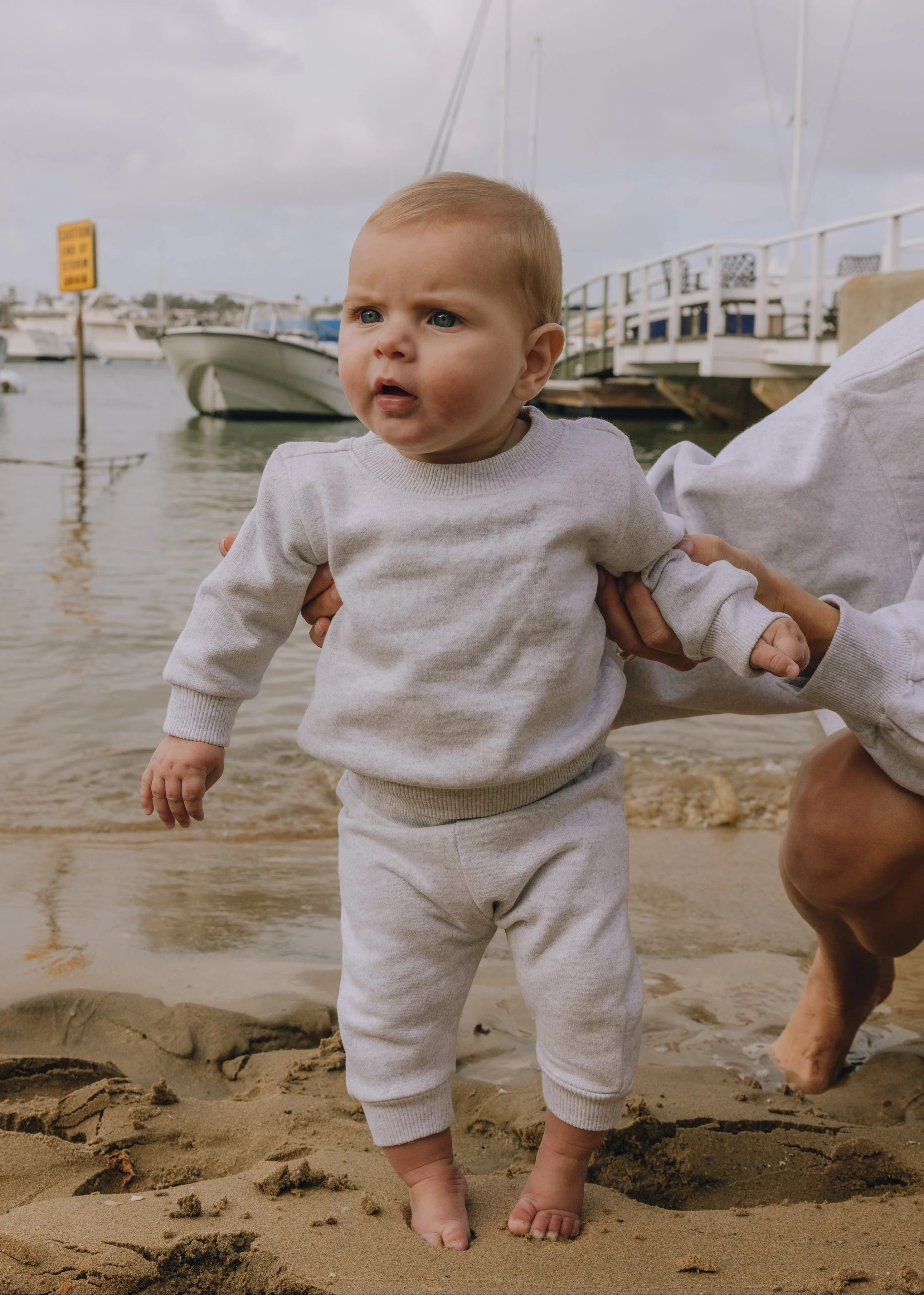 Fleece Baby Drills Set - Heather Grey | Daily Drills LLC