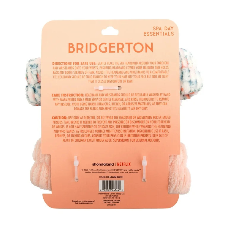 Bridgerton Spa Day Essentials, 3 Pieces, Headband and Cuffs, Floral and Pink | Walmart (US)