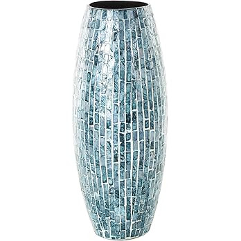 Deco 79 Blue Metal Coastal Vase, 19 x 8 x 8 Inches | Amazon (US)