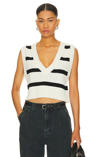 Santa Monica Vest in Black & White Combo | Revolve Clothing (Global)