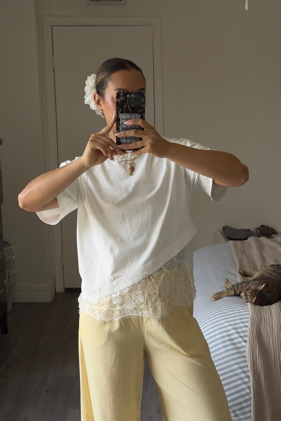 Another look at this cutie white tshirt with lace trim 🤍 I love an elevated basic for casual but chic outfits 

Wearing size small 

Summer outfits, basic white Tshirt, closet staples, wardrobe staples, closet basics, basic tops, amazon going out tops, spring fashion trends, spring outfit inspo, casual outfit inspo 

#LTKSeasonal #LTKootd