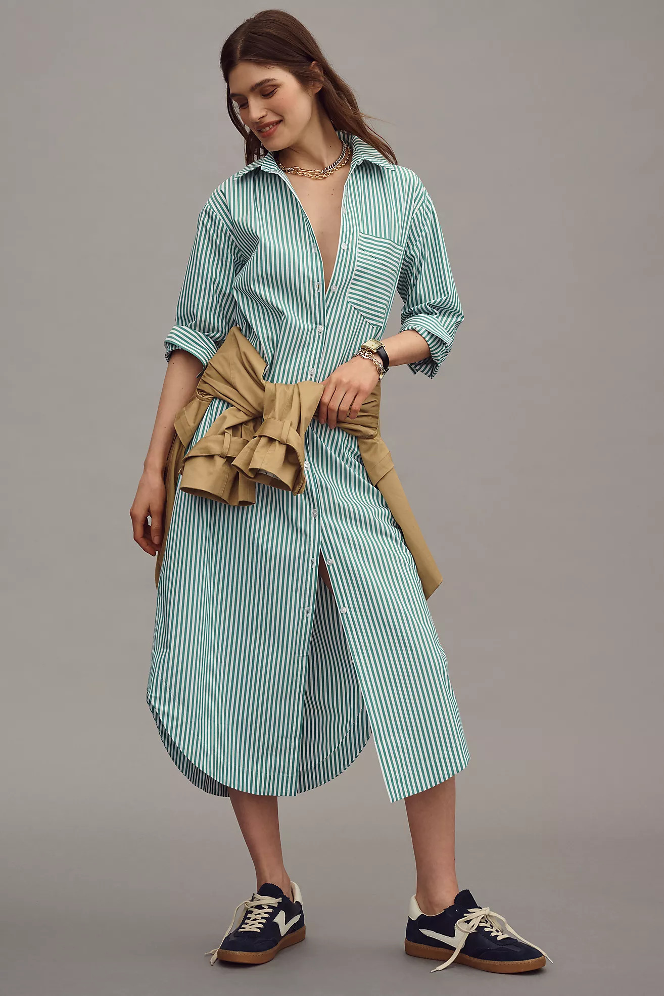 The Soren Long-Sleeve Shirt Dress by Maeve | Anthropologie (US)